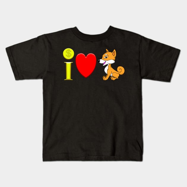 I Heart Shiba Inu Kids T-Shirt by Wickedcartoons